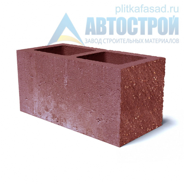 Блок облицовочный фасадный угловой двухпустотный 190х188х390 мм  красный А-Строй в Солнечногорске по низкой цене