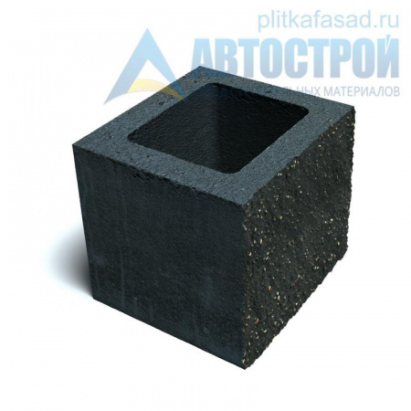 Блок облицовочный фасадный рядовой пустотелый 190х188х190 мм черный А-Строй в Солнечногорске по низкой цене