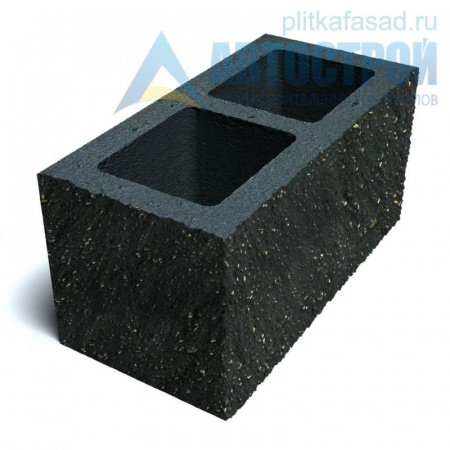 Блок облицовочный фасадный угловой двухпустотный 190х188х390 мм черный А-Строй в Солнечногорске по низкой цене