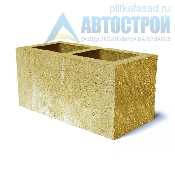 Блок облицовочный фасадный угловой двухпустотный 190х188х390 мм желтый А-Строй в Солнечногорске по низкой цене