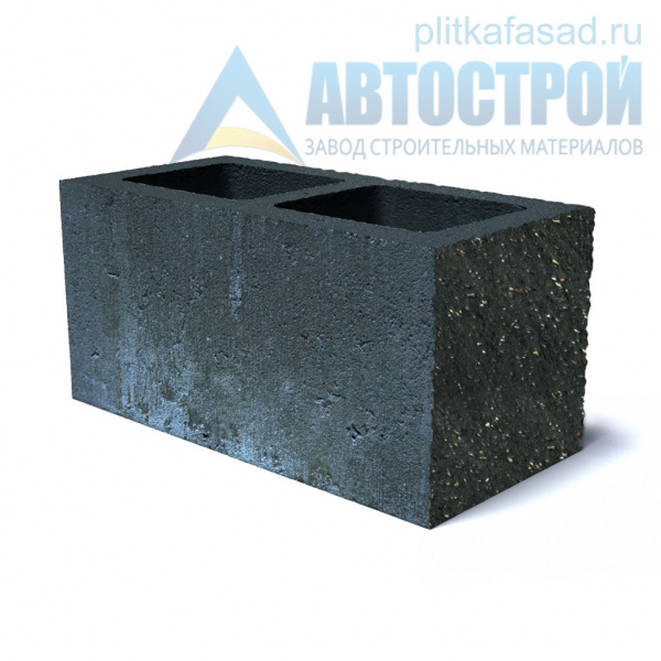 Блок облицовочный фасадный угловой двухпустотный 190х188х390 мм черный А-Строй в Солнечногорске по низкой цене