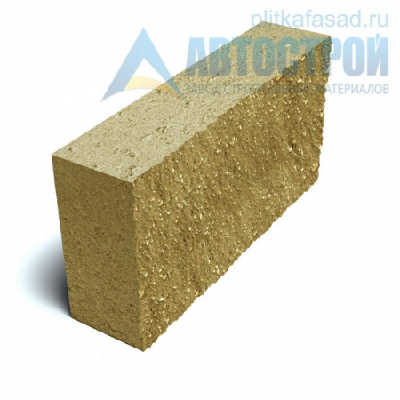 Блок облицовочный фасадный угловой полнотелый 90х188х390 мм желтый А-Строй в Солнечногорске по низкой цене
